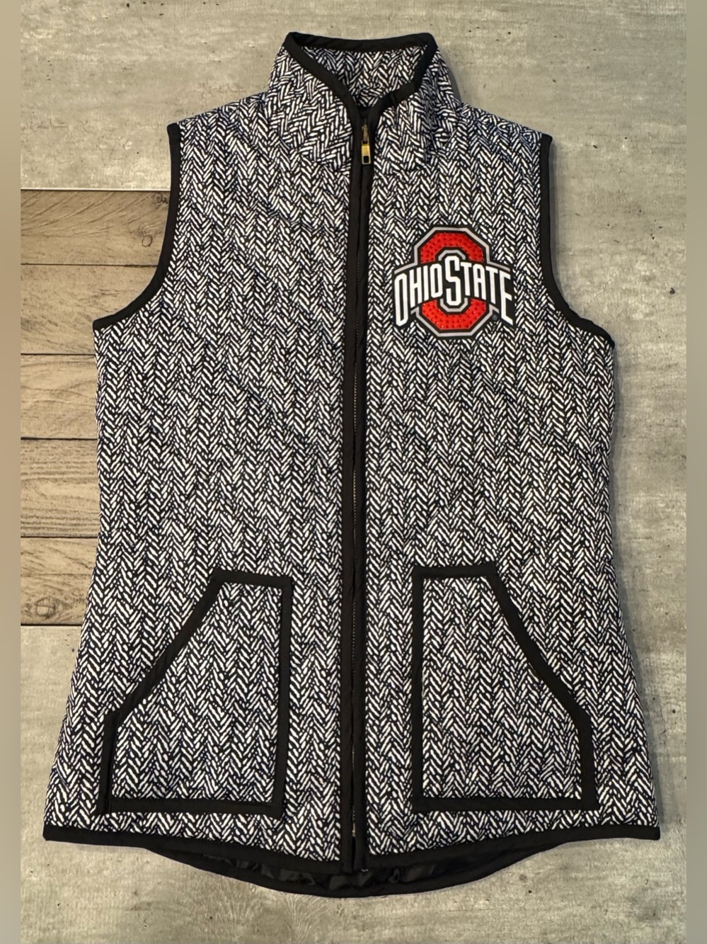 Ohio State Buckeyes Gameday Couture Herringbone Full Zip Vest NCAA Women’s Small